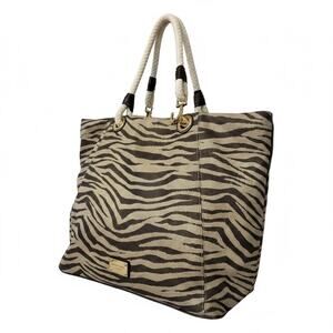 NEW Michael Kors Woven ANIMAL PRINT GOLD SHIMMER ANCHOR BAG TOTE